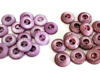 Vintage Shell Button in Your Choice of Purple Shades, 1/2 inch Mother of Pearl Shirt Buttons for Knitting, Sewing, Beach Decor, 12 Pieces