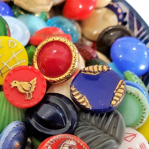 Small Vintage Glass Buttons Grab Bag Lot in Your Choice of Quantity for Sewing, Knitting Baby Sweaters image 5