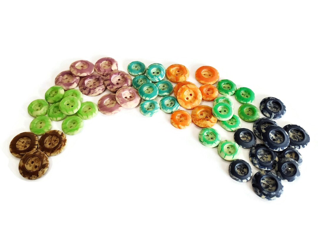 Vintage Plastic Buttons in Your Choice of Candy Colors Mixed - Etsy