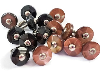 Vintage Mother of Pearl Beveled Buttons, 1/4 inch