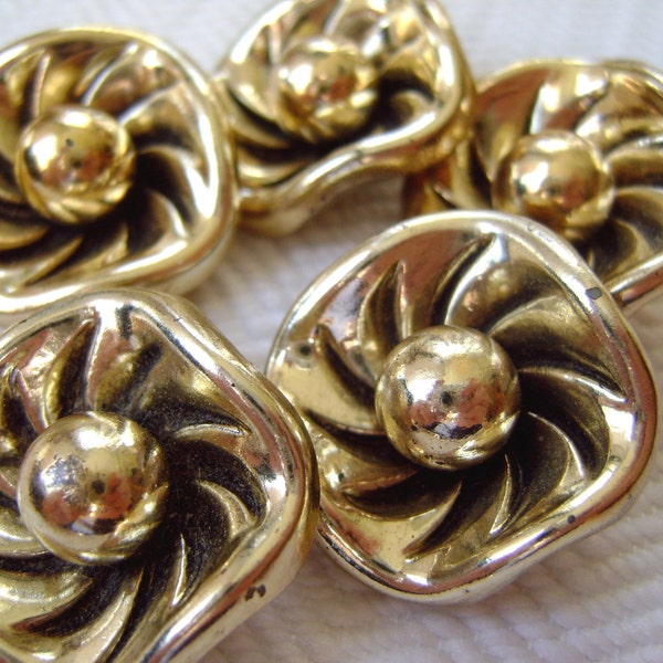 1930s Vintage Buttons - Gold Antique Celluloid - LAST in Stock