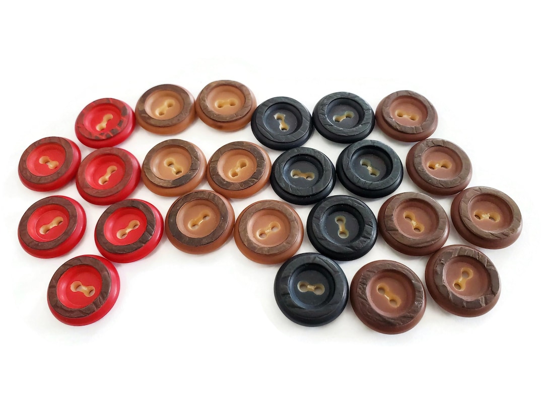 Vintage Italian Buttons in Your Choice of Colors, Natural Carved Tagua ...