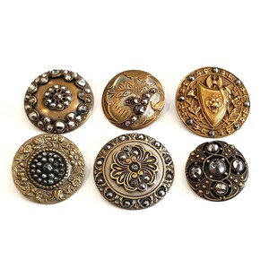 Antique Victorian Metal Buttons in Your Choice of Styles, Large Authentic 1800s Vintage for Sewing, Knitting, Steampunk Cosplay