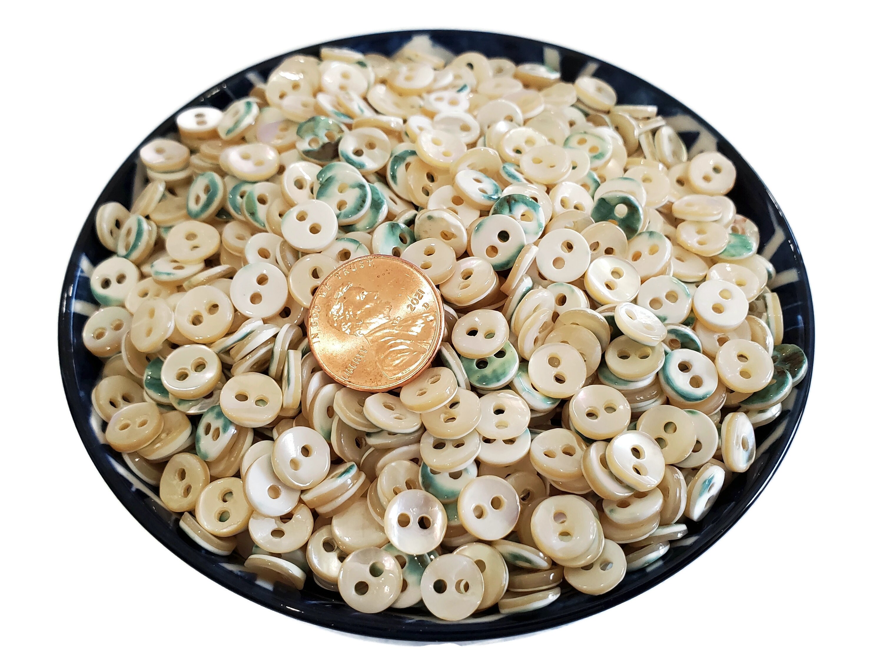 Vintage Green Snail Shell Buttons: Natural Mother of Pearl Baby Buttons ...