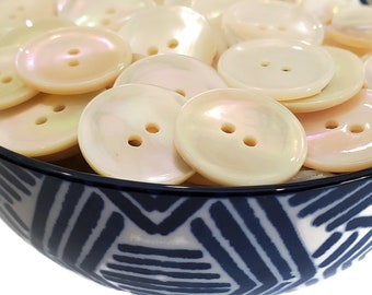 Green Snail Vintage Buttons - Shimmery Mother of Pearl for Sewing & Knitting Sweaters, 7/8 Inch (22mm), Choose Your Quantity
