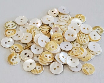 Vintage Mother of Pearl Buttons: Reversible Shell Backs, Sewing & Knitting (1/2 or 3/8 inch)