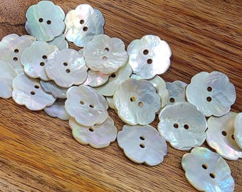 Vintage Shell Flower Buttons for Sewing & Knitting (7/8 inch 23mm), Wholesale Available