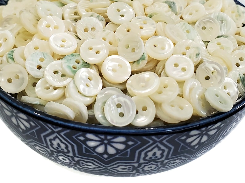 Vintage Mother of Pearl Buttons: Luminous White Shell, 3/8 Inch - Etsy