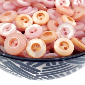 Mother of Pearl Vintage Buttons in Your Choice of Colors, Shell Shirt Buttons for Sewing and Knitting Sweaters, 12 Pieces