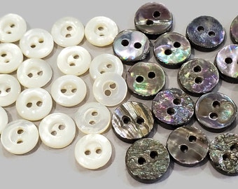 Vintage Mother of Pearl Shirt Buttons for Sewing & Knitting:
