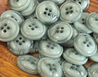 Seafoam or Sage Vintage Buttons for Sewing & Knitting, 3/4 inch 19mm