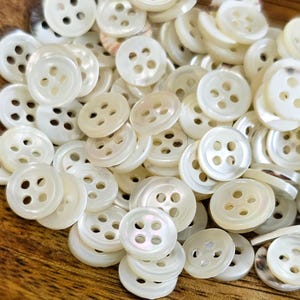 Botones de camisa vintage de nácar: suministros de costura y tejido de 3/8 de pulgada.