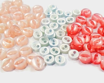 Tiny Vintage Baby Buttons, Color and Quantity Choices, Small Sewing Buttons for Knitting Sweaters, Beads, Craft Embellishments, 1/4 inch