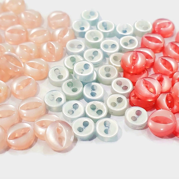 Tiny Vintage Baby Buttons, Color and Quantity Choices, Small Sewing Buttons for Knitting Sweaters, Beads, Craft Embellishments, 1/4 inch