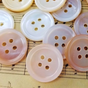 Fawn Mother of Pearl Vintage Buttons, High Quality 3/4 or 5/8 inch Coat Buttons for Sewing and Knitting, Choose Quantity