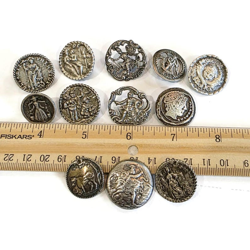 Antique British Sterling Silver Buttons for Sewing, Knitting, Jewelry ...