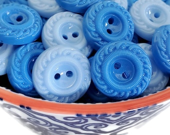 1940s Vintage Dress Buttons in Your Choice of Sky Blue and Other Colors, 3/4 inch for Sewing and Knitting