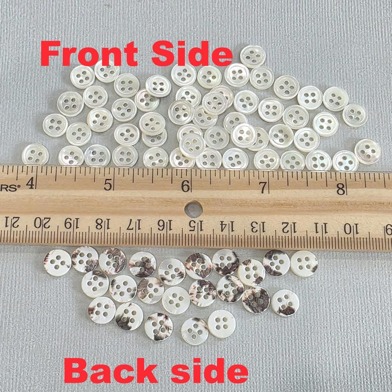 Vintage-Hemdknöpfe aus Perlmutt: 3/8 Zoll (ca. 9,5 mm) Näh- und Strickzubehör Bild 6