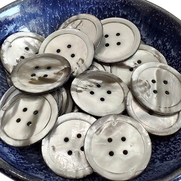 XL Mother of Pearl Vintage Coat Buttons for Sewing, Knitting Sweaters, Upholstery, Jewelry Beads, 1 3/8 inch in Your Choice of Quantity