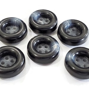Vintage Navy Blue & White Coat Buttons: Mid-Century Sewing, 18mm 11/16 inch