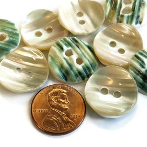 Scarce Green Snail Vintage Buttons, Nice Quality Natural Mother of ...