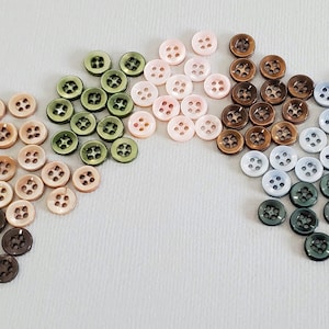 12 Tiny Mother of Pearl Vintage Buttons, Color Choices for Sewing, Knitting Baby Sweaters, Doll Clothes, Jewelry Beads 1/4 inch 6-7mm