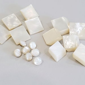 Antique Mother of Pearl Button Sets, 18 Piece Lot for Sewing and Knitting, 3/8 to just over 1 inch