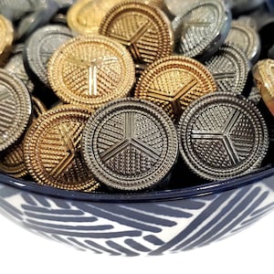 Vintage Glass Buttons in Your Choice Gold or Silver Luster, 1940s Sewing Buttons with Shank for Sewing, Knitting, Jewelry Beads, 3/4 inch
