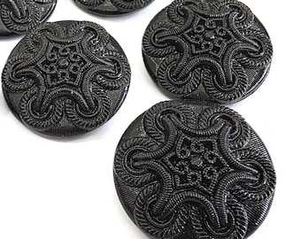Art Nouveau Vintage Glass Buttons for Sewing and Knitting (1 1/8 inch, 27mm)