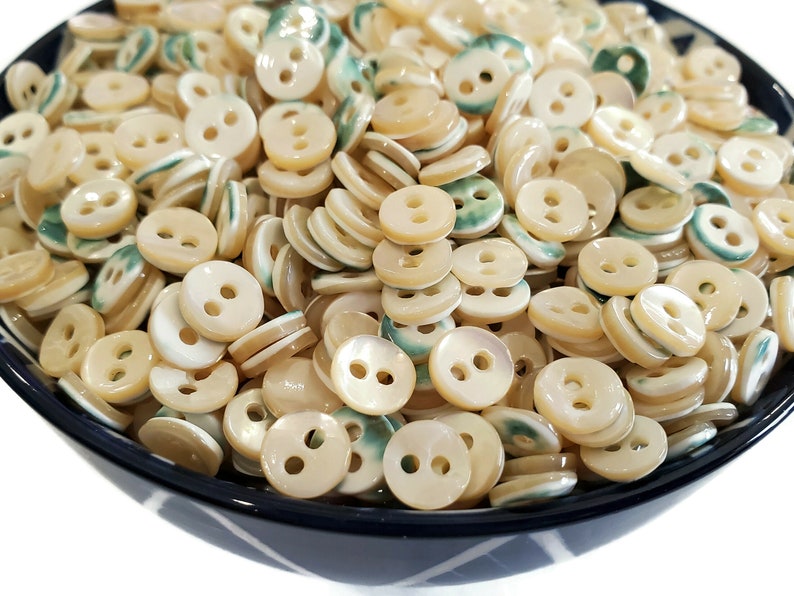 Vintage Green Snail Shell Buttons: Natural Mother of Pearl Baby Buttons ...