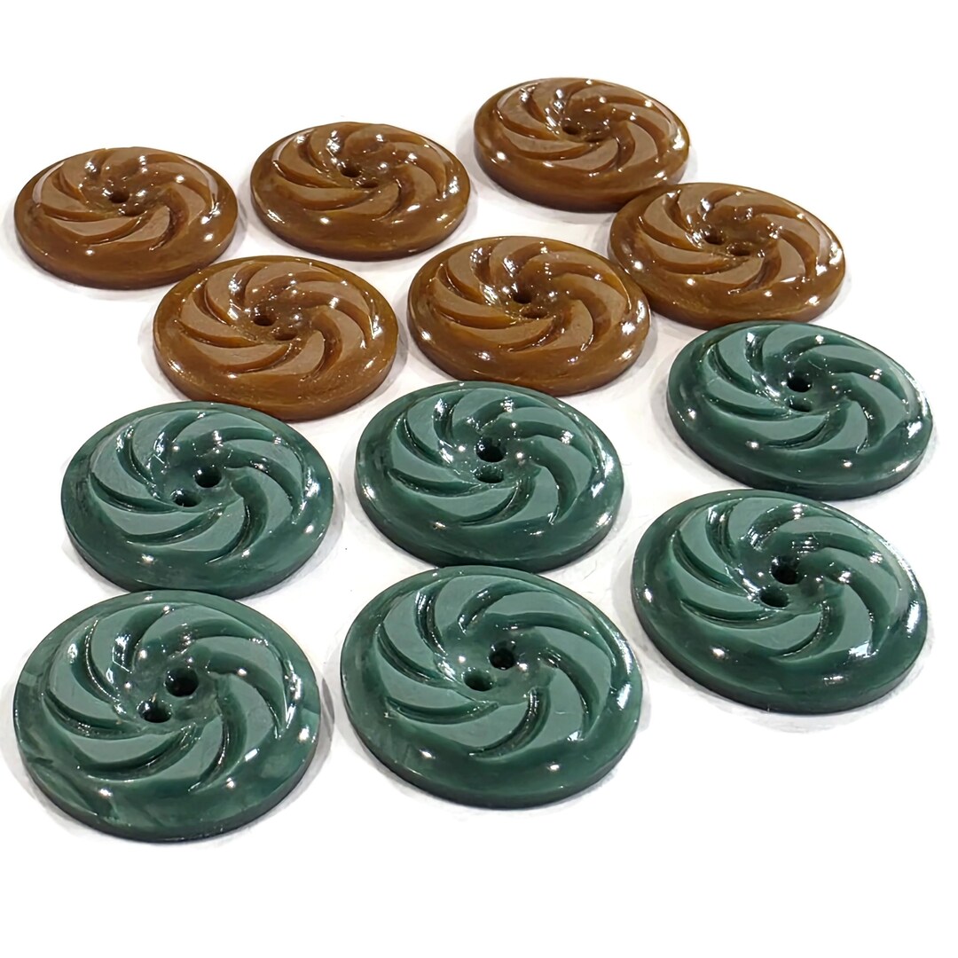 Antique Casein Pinwheel Buttons for Sewing & Knitting: Caramel or Teal ...