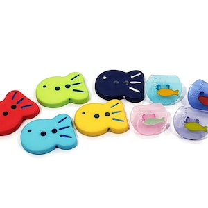 Rainbow Fish Buttons for Knitting Baby Sweaters, Sewing, Scrapbooking, Embellishments, 7/8 3/4 or 5/8 inch choices