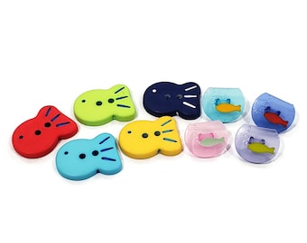 Rainbow Fish Buttons for Knitting Baby Sweaters, Sewing, Scrapbooking, Embellishments, 7/8 3/4 or 5/8 inch choices