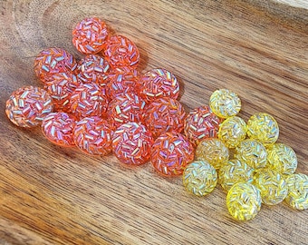 Confetti Vintage Glass Buttons, Iridescent Choice of Colors (3/4 inch 19mm or 1/2 inch 12mm)