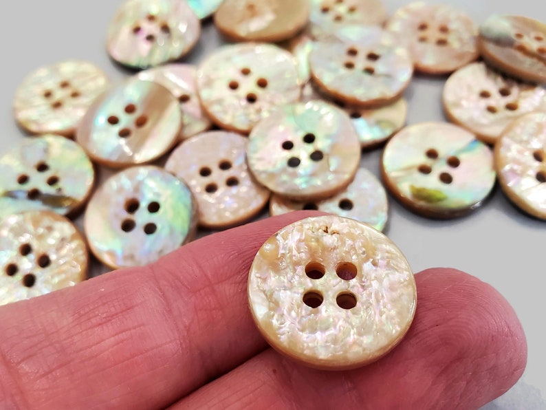White Shell Button Vintage Abalone Buttons, Mother of Pearl Coat Buttons for Sewing ...