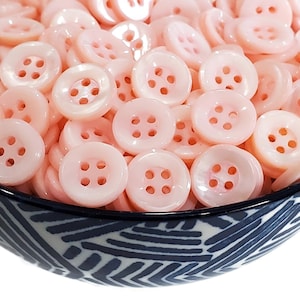 Vintage Mother of Pearl Shirt Buttons for Sewing & Knitting - 1/2 Inch (12mm) Bubblegum Pink Shell, Choose Quantity