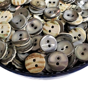 Reversible Mother of Pearl Buttons, Natural Smoke and Bronze Shirt Buttons for Sewing, Knitting Sweaters, Crafts, Beads, 1/2 inch 12mm