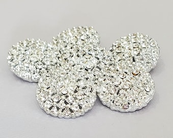 Large Vintage Rhinestone Buttons for Glamorous Sewing, Knitting, Sparkly Wedding DIY, 1 inch Shank Style