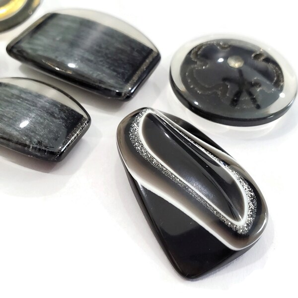 Lucite Vintage Coat Buttons, Large Retro High Fashion Sewing Buttons for Knitting, Jewelry Beads, Your Choice of Styles