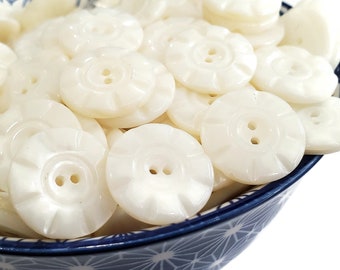 Snidade pärlemorknappar i vintage-stil: 3/4 tums snäckskal för sömnad och stickning