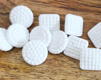 12 Vintage Glass Buttons: Style Choices for Sewing & Knitting (3/8, 1/2, 9/16 inch)