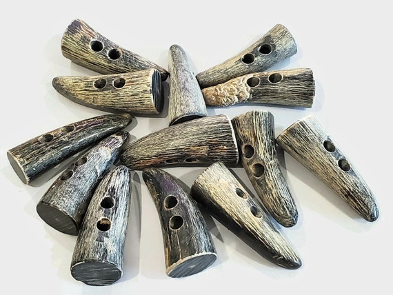 Vintage Toggle Buttons Made of Natural Antler Horn, Choose Your Quantity  for Coats, Knitting Sweaters, Jewelry Beads -  Finland