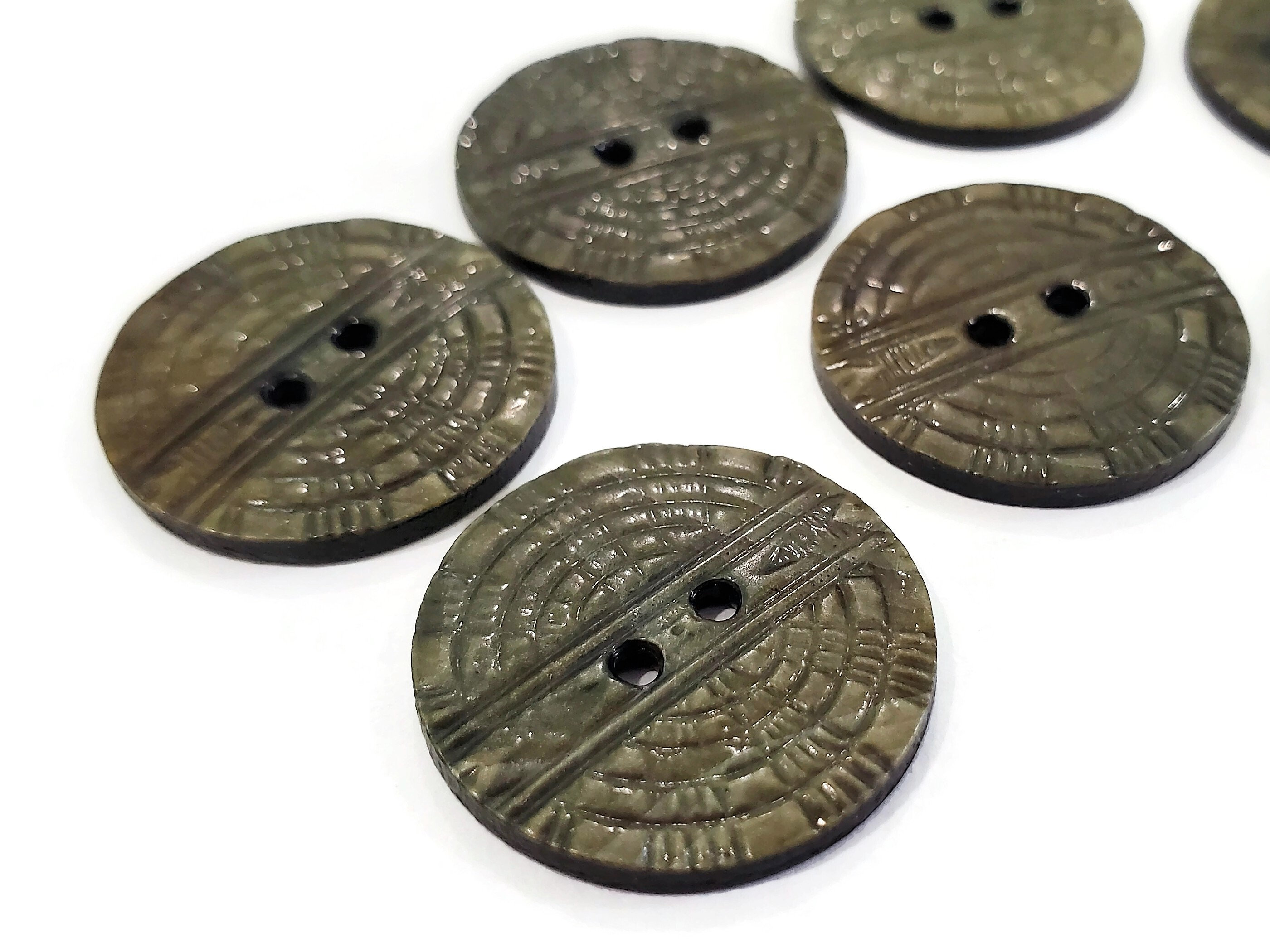 Antique Buttons Great for Sewing Projects or Crafters 7 Celluloid Wafer Buttons Antique Buttons Great for Sewing Projects or Crafters 7 Celluloid Wafer Buttons