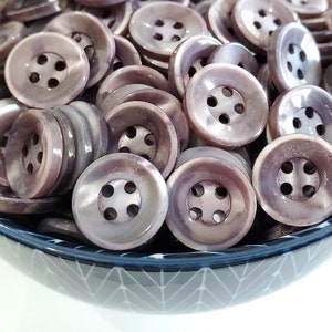 Plum Mother of Pearl Vintage Buttons in Your Choice of Quantity, 5/8 inch Shirt Buttons for Knitting and Sewing