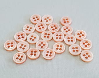 12 Vintage Mother of Pearl Shirt Buttons for Sewing & Knitting Baby Sweaters (scant 7/16 inch)
