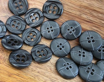 Una dozzina di bottoni vintage a scelta tra diversi stili (22 mm, 7/8 di pollice)