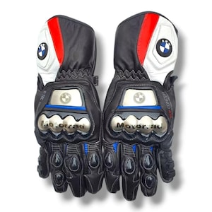 BMW Motorrad Motorcycle Racing Leather Gloves Motorbike Racing Gants Guantes