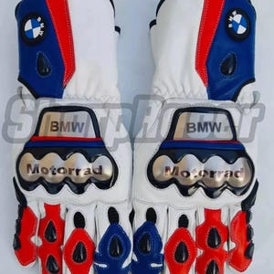 BMW Motorrad Motorcycle Racing Leather Gloves Motorbike Racing Gants Guantes