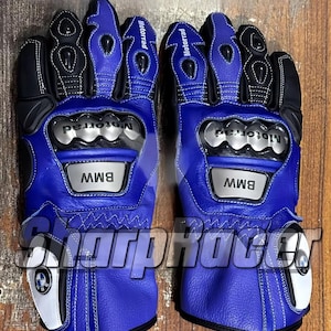 BMW Motorrad Motorcycle Racing Leather Gloves Motorbike Racing Gants Guantes