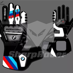 BMW Motorrad Motorcycle Racing Leather Gloves Motorbike Racing Gants Guantes